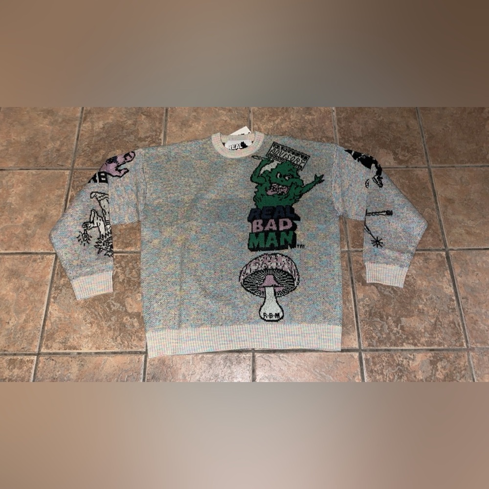 Real Bad Man Graffiti Graphic Crewneck Sz L New with tags